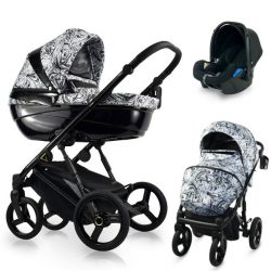   Bexa Glamour multifunkciós babakocsi 3in1 - GL1 black-white + K2 Kite