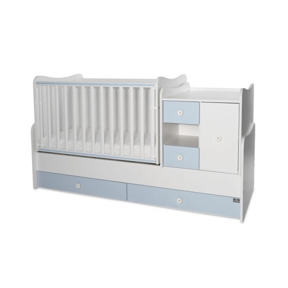 Lorelli MiniMax kombi ágy 72x190 - White / Baby Blue