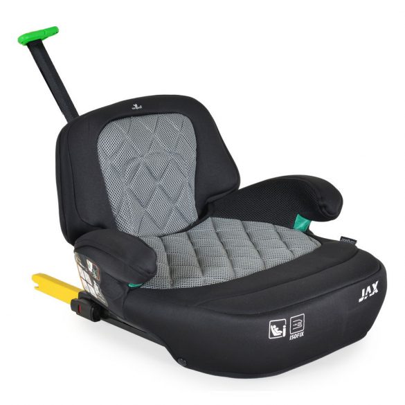 JAX autós ülésmagasító háttámlával 125-150cm rögzítő hevederrel, ISOFIX SZÜRKE