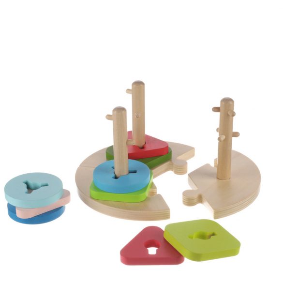 Zopa fa játék puzzle geometriai formák montessori